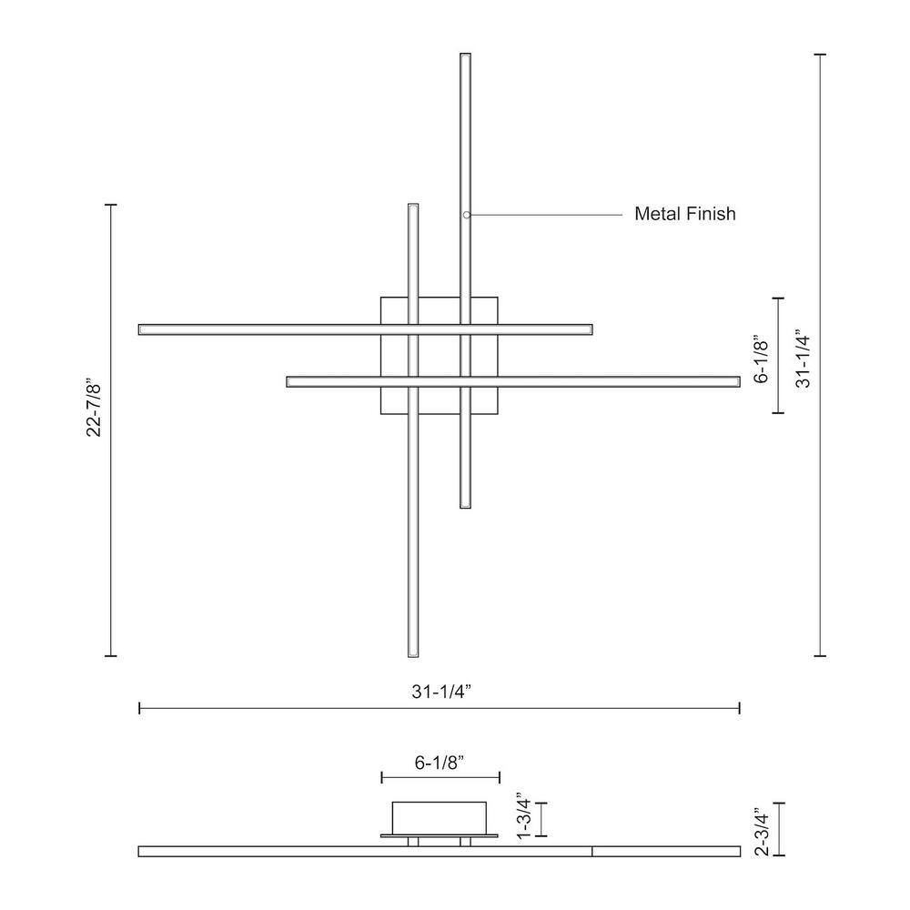 Vega 31.25'' Brushed Nickel LED Flush Mount Light