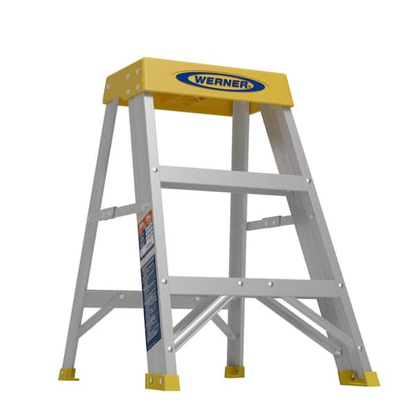 Werner 2 ft. Aluminum Step Ladder (8 ft. Reach Height) with 300 lb. Load Capacity Type IA Duty Rating