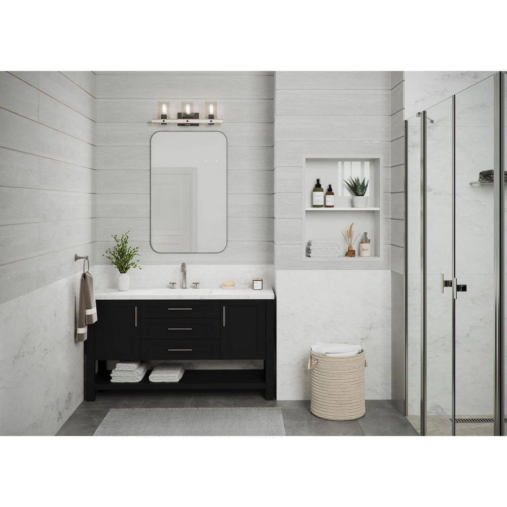 Gulliver Graphite 3-Light Bath Vanity with Glass Shades