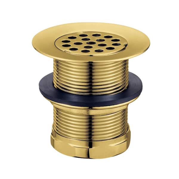 Kingston Brass Seattle 2 in. Brass Grid Bar/Utility Sink Basket Strainer in Brushed Brass