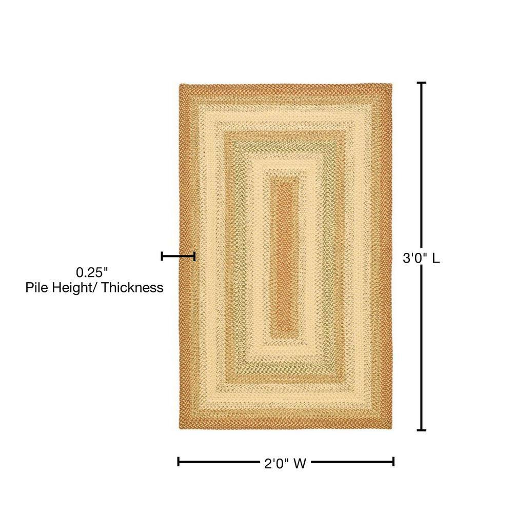 Handmade Braided Rust and Multi Synthetic Accent Rug 2' x 3'