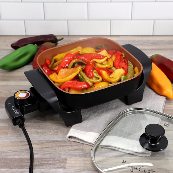 MegaChef 8 in. 61.9 sq. in. Electric Skillet with Copper Coating