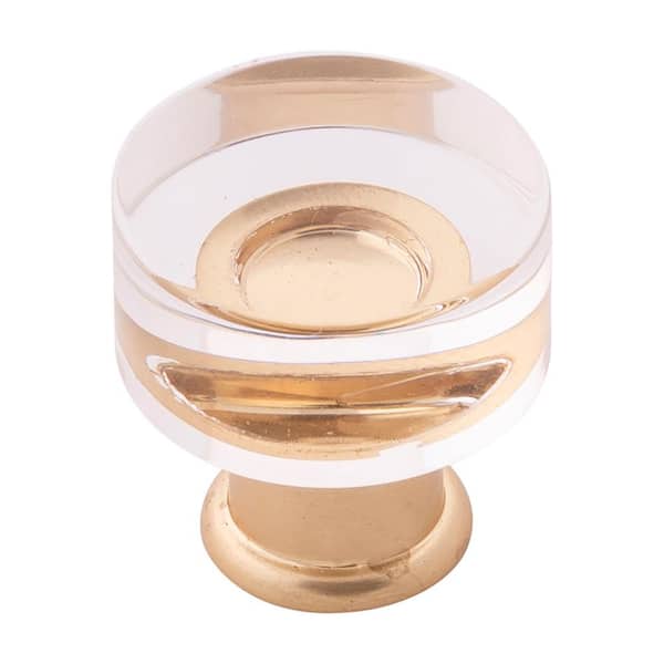 HICKORY HARDWARE Midway 1 in. Dia Brushed Golden Brass Cabinet Knob (10-Pack)
