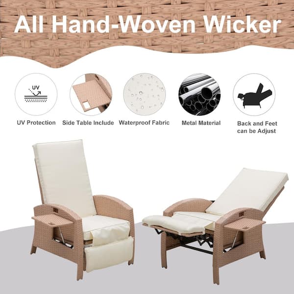 Outsunny Outdoor Rattan Wicker Rocking Chair Patio Recliner with