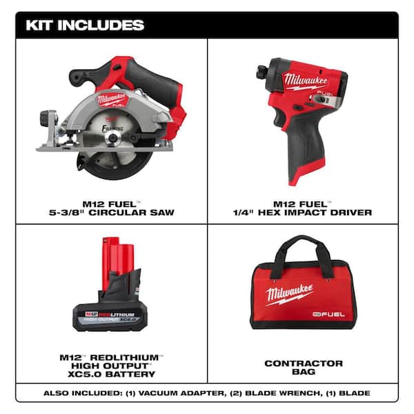 M12 FUEL 12V Lithium-Ion Brushless 5-3/8 in. Cordless Circular Saw Kit with Copper Tubing Cutter