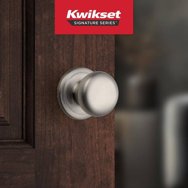 House Guard Passage Door Knob - Satin Nickel Round Lever, Brushed Closet Lock