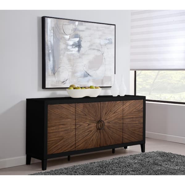 San Tropez Black and Brown TV Stand Fits TVs up to 65 to 70 in. with Storage