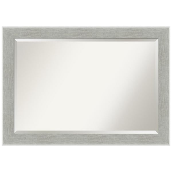 Amanti Art Glam Linen Grey 41 in. H x 29 in. W Framed Wall Mirror