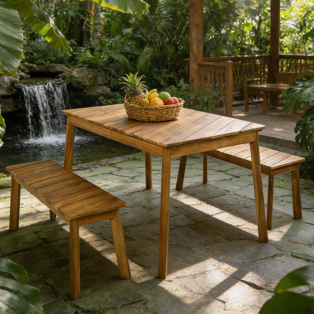 3-Piece Acacia Wood Outdoor Dining Set price history on PriceWatchPro
