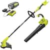 40V Cordless Battery String Trimmer and Jet Fan Blower Combo Kit (2-Tools) with 4.0 Ah Battery and Charger