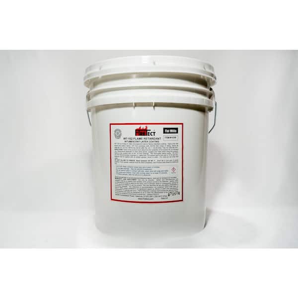 Firetect WT-102 5 gal. White Flat Latex Intumescent Fireproofing Flame Retardant Paint Coating for Wood