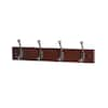 Mascot Hardware 17-5/7 in. L ORB Bevel Tipped 4-Hooks on Walnut Hook Rail  HR145-4/ORB-WL - The Home Depot