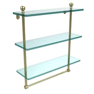 Allied Brass 22 in. L x 15 in. H x 5 in. W 3-Tier Clear Glass