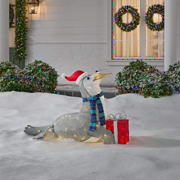 3.5 ft. Coastal LED Sea Lion Holiday Yard Decoration Y52