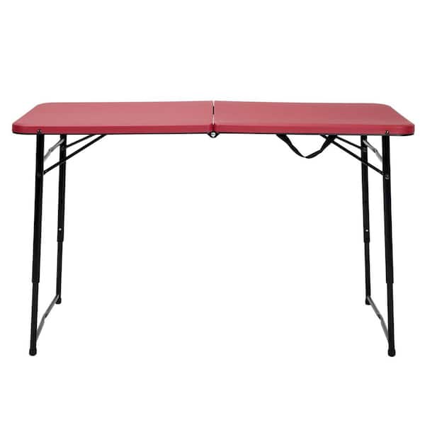 Cosco 48 in. Red Metal Portable Folding High Top Table