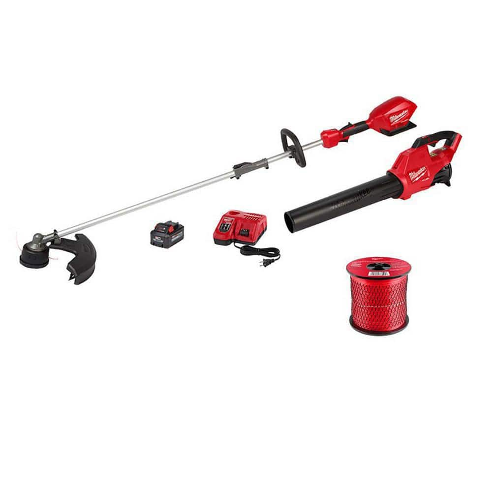 M18 FUEL 18V Lith-Ion Brushless Cordless Electric String Trimmer/Blower Combo Kit & 0.095 in. 750 ft. Spool(2-Tool) -  Milwaukee, 3000-2783