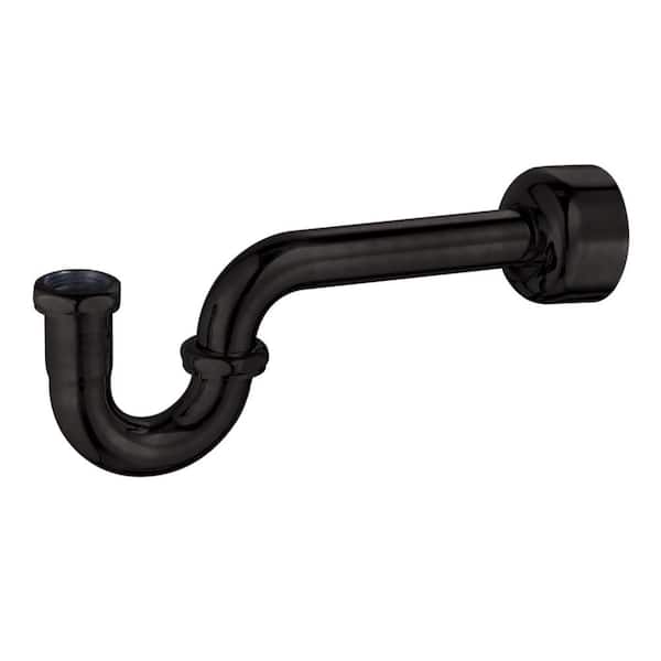 Circlet 1-1/4 in. Matte Black Brass P-Trap, 18-Gauge
