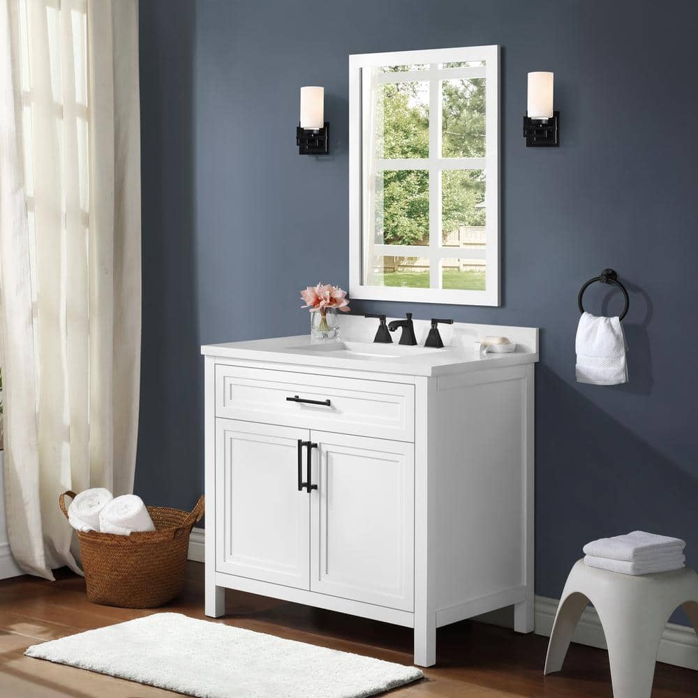 Home Decorators Collection Mayfield 36 in. W x 22 in. D Vanity in White ...