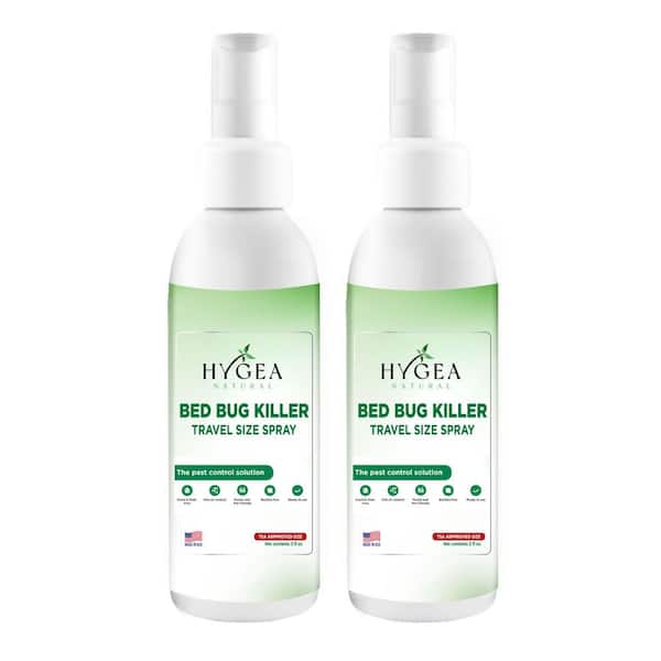 Travel Bed Bug Spray 3oz. Non Toxic, Odorless, Stainless, TSA approved size Insect Killer 2-pack