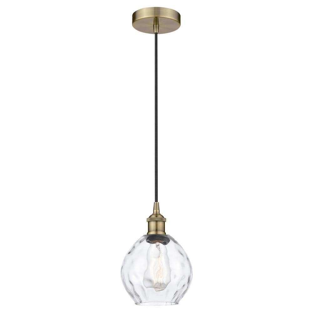Waverly 60-Watt 1-Light Antique Brass Standard Mini Pendant Light with Clear Glass Shade, No Bulbs Included price history on PriceWatchPro