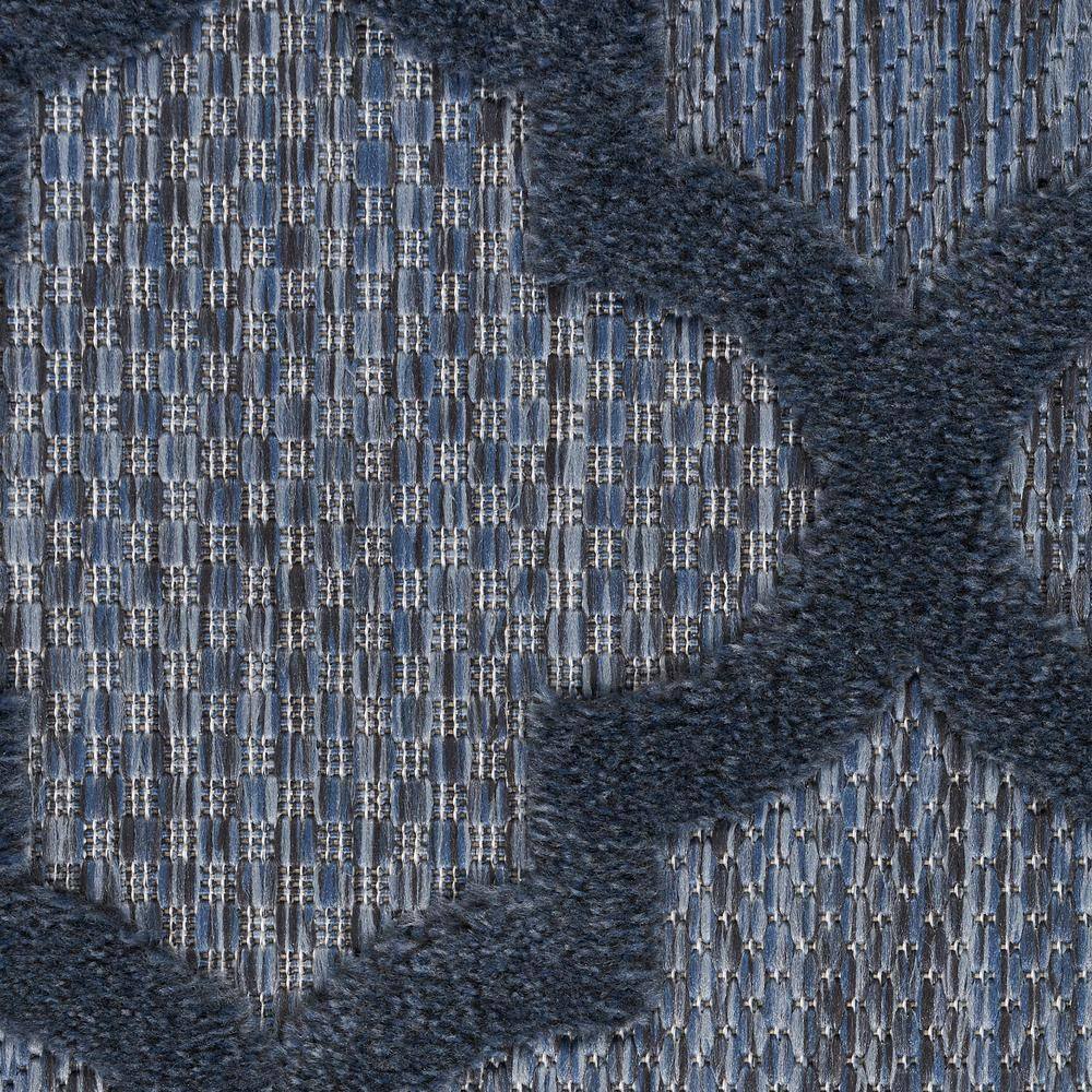 Navy Blue Trellis Synthetic Flat Woven 7' x 10' Area Rug
