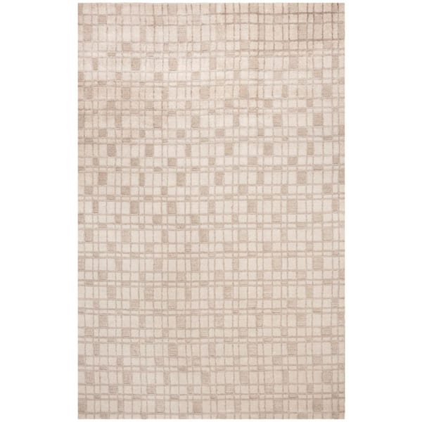 Mirage 6 ft. x 9 ft. Beige Crosshatch Area Rug