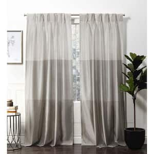 Lush Decor Gray Linen Back Tab Room Darkening Curtain - 40 in. W x