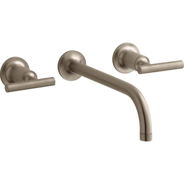 KOHLER Purist Wall Mount 2-Handle Low-Arc Faucet Trim in Vibrant Brushed Bronze (Valve Not Included)