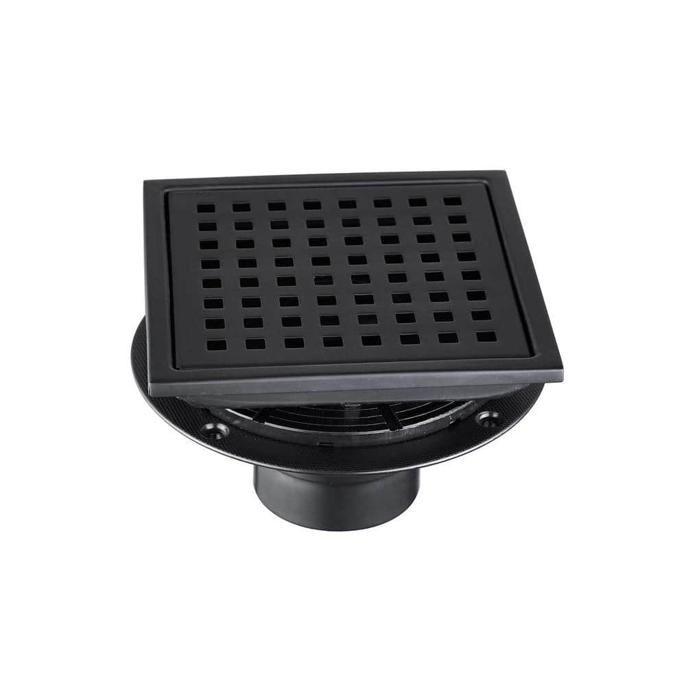 1-Piece 6 in. Stainless Steel Square Shower Floor Drain Bath Hardware Set I