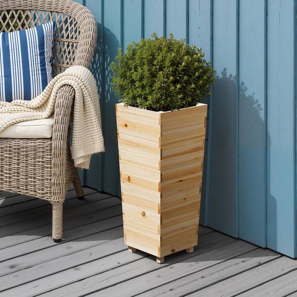 Dovelina 10 in. L x 10 in. W x 24 in. H Novelty Natural Wood