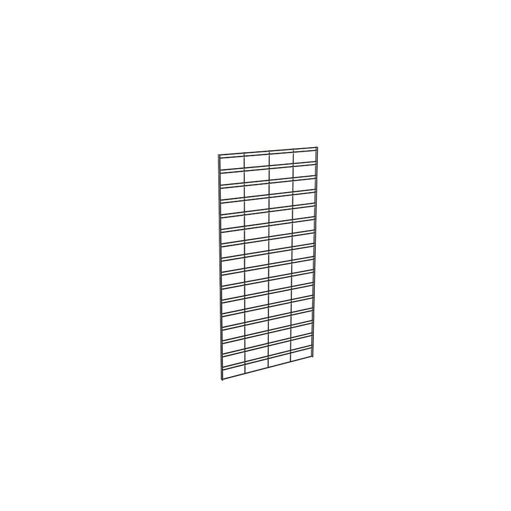 48 in. H x 24 in. L Black Metal Slatgrid Wall Panel Set (3-Pack)