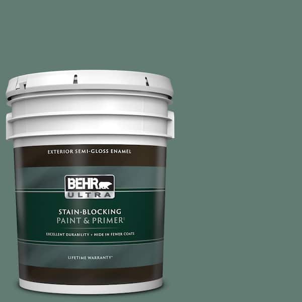 BEHR ULTRA 5 gal. #S430-6 Forest Edge Semi-Gloss Enamel Exterior Paint & Primer