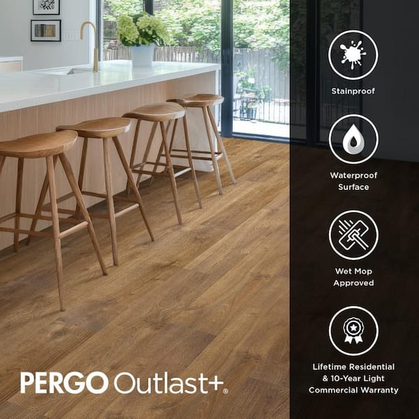 Pergo Take Home Sample-Shaun Oak Waterproof Laminate Wood Flooring