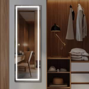 22 in. W x 65 in. H Rectangular Frameless Full Length Mirror with LED Light Motion-Sensitive Vertical, Horizontal Hang