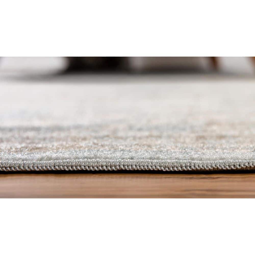 Serene Light Blue Floral 9' x 12' Handmade Synthetic Rug