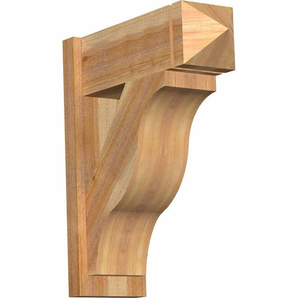 Ekena Millwork 8 in. x 26 in. x 22 in. Fuston Arts and Crafts Rough Sawn Western Red Cedar Outlooker