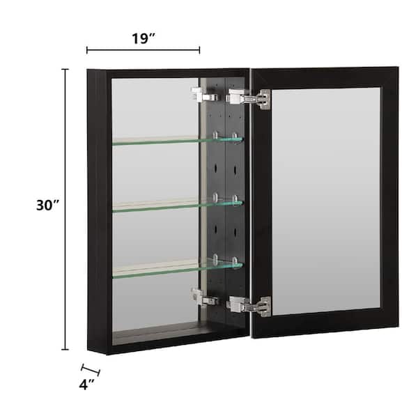 WELLFOR 16 in. W x 20 in. H Medium Rectangular Silver Aluminum Recessed/Surface Mount Medicine Cabinet with Mirror