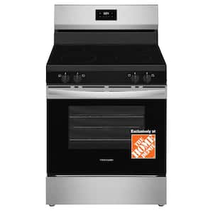 30in 4 Element Rear Control Free-Standing Electric Range in Stainless Steel with 2-in-1 Dual Expandable Element