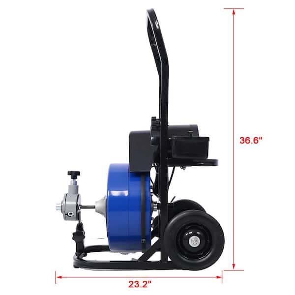 Drain Cleaner Machine, 66Ft x2/3Inch Electric Drain Auger with 2 Cables for  3/4 to