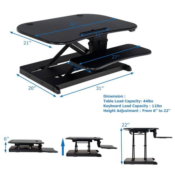 Electric Standing Desk Height Adjustable Tabletop Sit To Stand Riser Monitor New 
