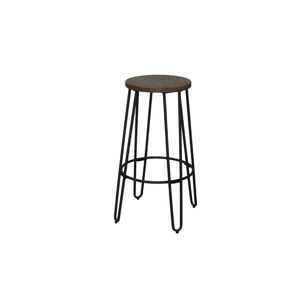 28.94 in. Matte Black Bar Stool 0279701 The Home Depot