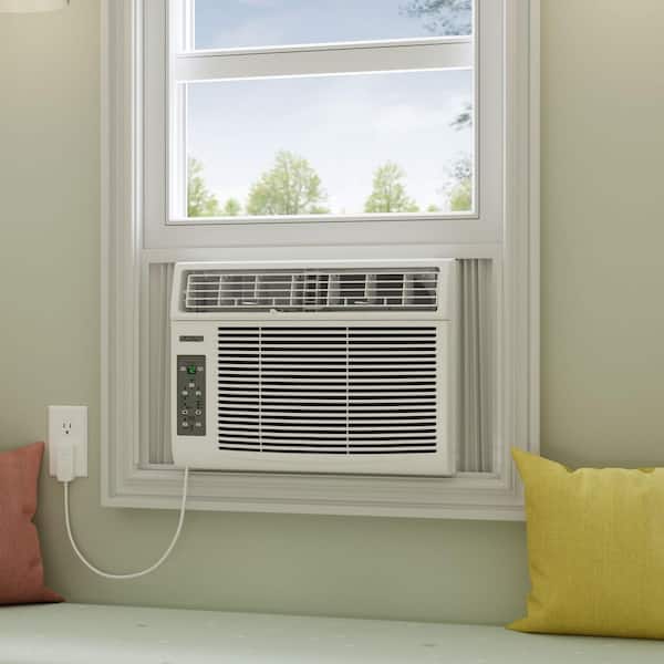 8,000 BTU 115V Window Air Conditioner Cools 350 Sq. Ft. with Heater and Remote in White