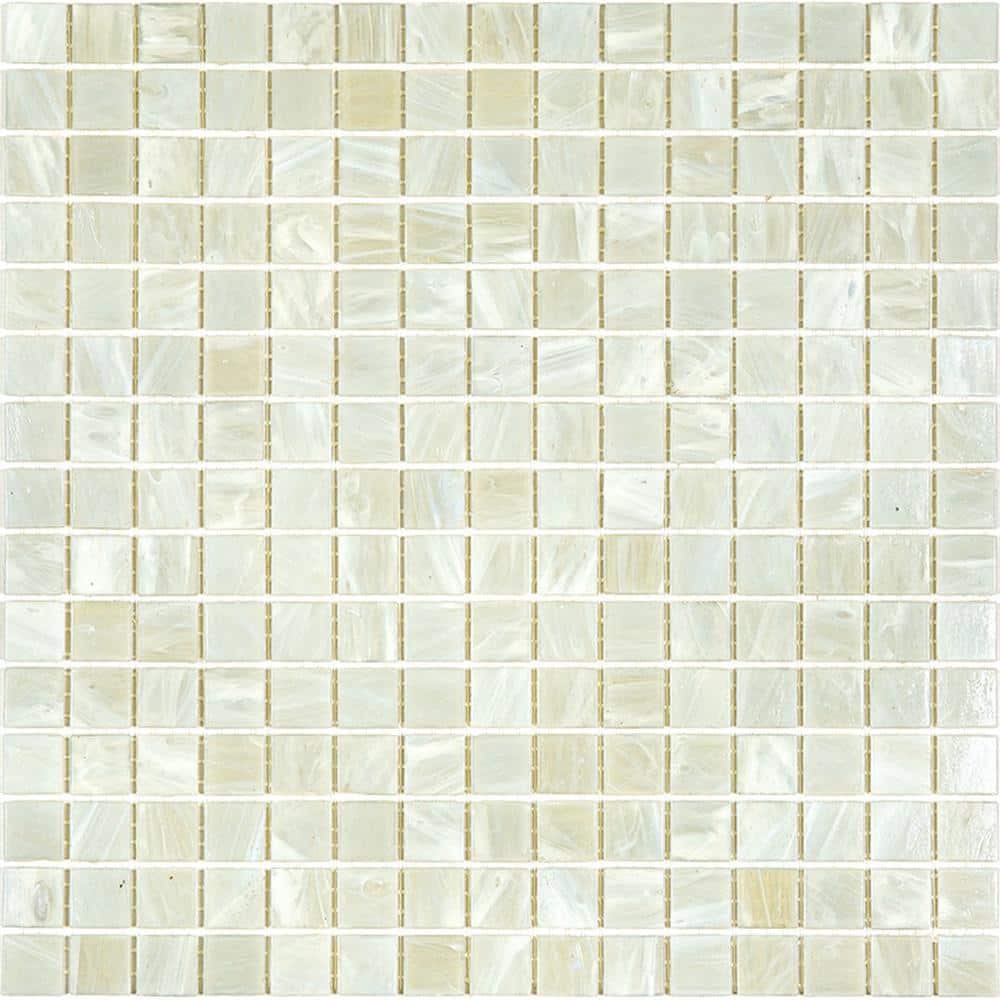 Celestial Pastel Gray Iridescent Glass Mosaic Tile