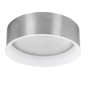 Flexinstall LED 10 in. Brushed Nickel Edge Lit Cove Flush Mount Recessed Light for Home with 5CCT + DuoBright Dimming