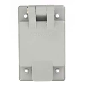 20 Amp 125-Volt Straight Blade Grounding Inlet Outlet, Gray