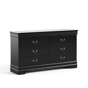 Burkhart Black 6-Drawer 58.38 in. W Dresser