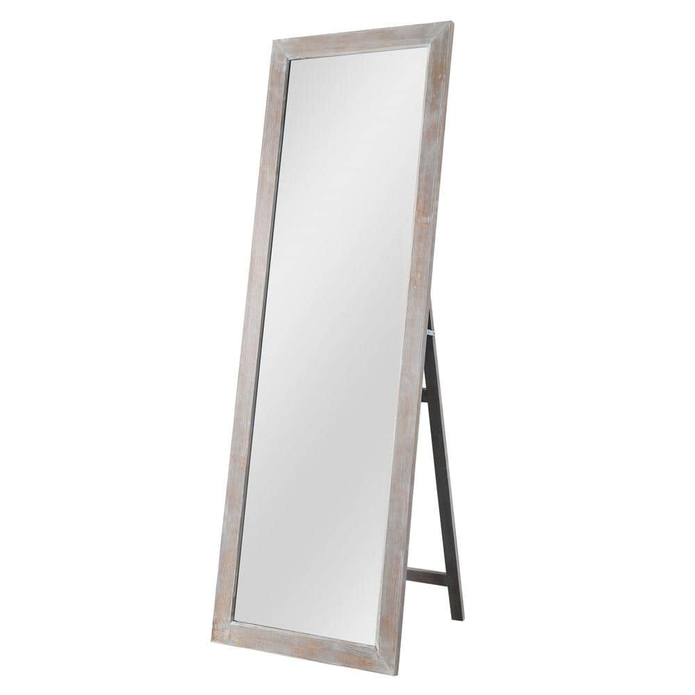 NEUTYPE 64 in. x 21 in. Rustic Rectangle Wood Framed Standing Mirror Floor Full Length Mirror
