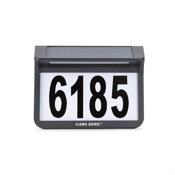 Address Number Plaque Solar Powered House Light LED Hang or post in Lawn 