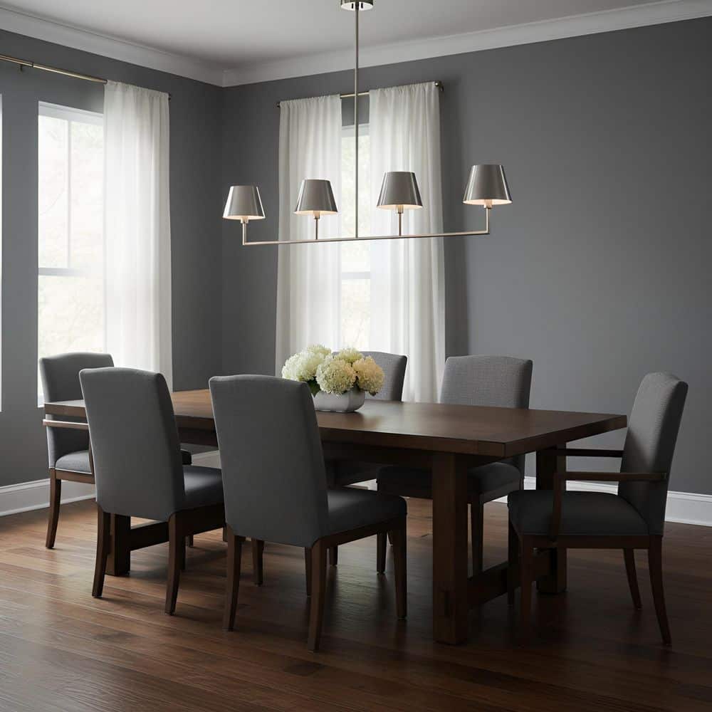 Ender 56 in. W x 9.5 in. H 4-Light Brushed Nickel Modern Chandelier with Steel Shades and No Bulbs Included price history on PriceWatchPro