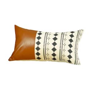 Jordan Brown Geometric 12 in. x 20 in. Throw Pillow Cover